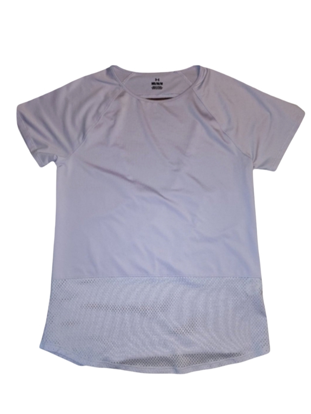 UNDER ARMOUR Women's Heat Gear Lavender Back Breathe Mesh Luxe T-shirt Sz M EUC